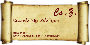 Csanády Zágon névjegykártya